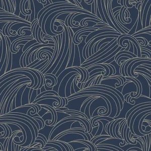 Begrenztes Angebot Blaue Tapete, Meereswellen, M62901, Elegance, Ugepa