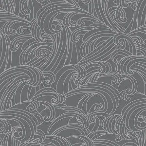 Meistverkauft Grau-silberne Tapete, Meereswellen, M62909, Elegance, Ugepa