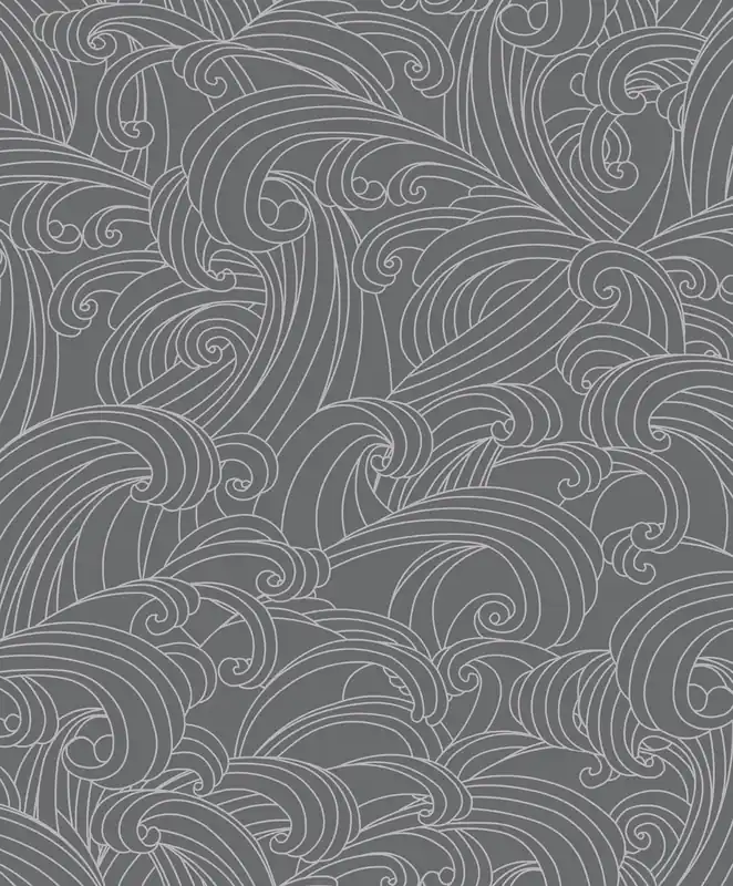 Meistverkauft Grau-silberne Tapete, Meereswellen, M62909, Elegance, Ugepa