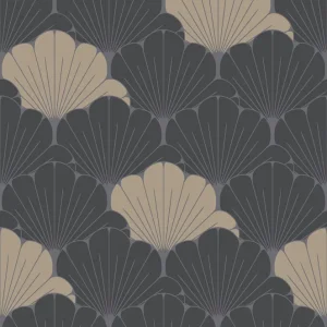 Schwarz-goldene Blumentapete, M64009, Elegance, Ugepa Ausverkauf