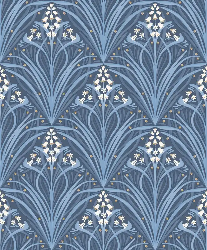Jetzt Bestellen Blaue Blumentapete, Art Deco, M66101, Elegance, Ugepa