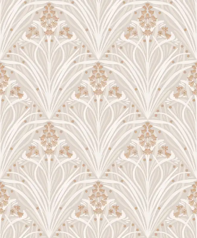 Billig Beige Blumentapete, Art Deco, M66107, Elegance, Ugepa