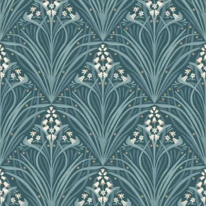 Grüne Blumentapete, Art Deco, M66114, Elegance, Ugepa Günstig
