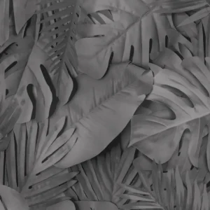 3D Vliestapete, schwarz, Blätter, M80009, Artifice, Ugépa Expressversand