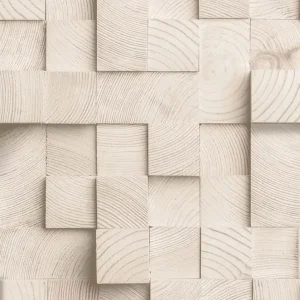 3D-Tapete in beiger Holzpaneel-Optik, M80107, Artifice, Ugépa Neu