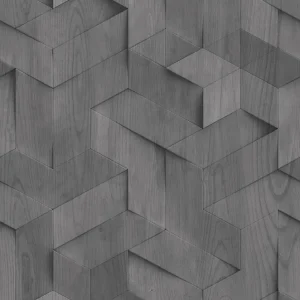 Tapete in schwarzer 3D-Holzpaneel-Optik, M74409, Brut, Ugépa Heißes Angebot