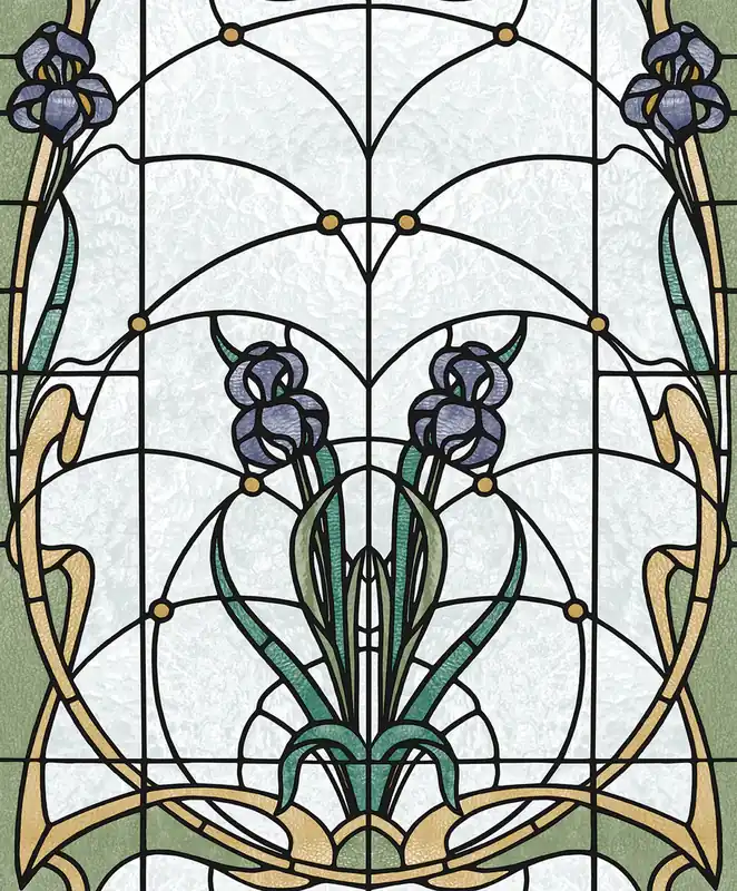 Schnäppchen Vliestapete, grün-beige Buntglas, M79306, Artifice, Ugépa