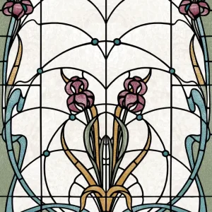 Schnäppchen Vliestapete, blaugrünes Buntglas, M79310, Artifice, Ugépa
