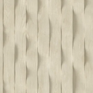 Neuheit 3D-Tapete in beiger Holzpaneel-Optik mit Lamellen, M75607, Brut, Ugépa