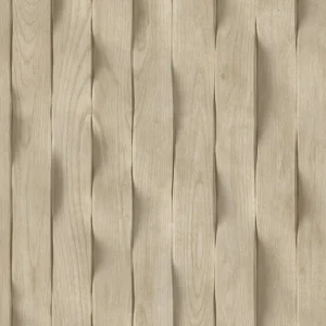 Expressversand Tapete in beiger 3D-Holzpaneel-Optik mit Lamellen, M75617, Brut, Ugépa