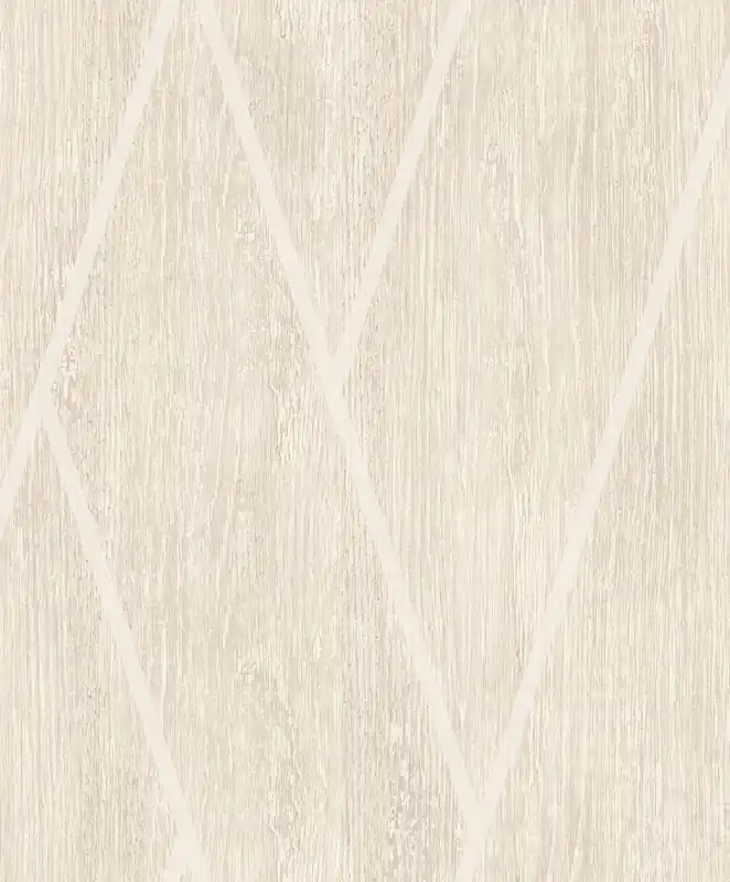 Echt Geometrische Tapete in Creme mit Holzstruktur, M75707, Brut, Ugépa
