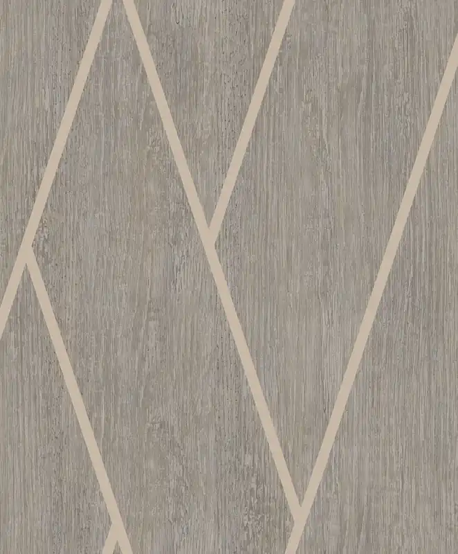 Geometrische Tapete in Grau-Braun mit Holzstruktur, M75718, Brut, Ugépa Markenprodukt