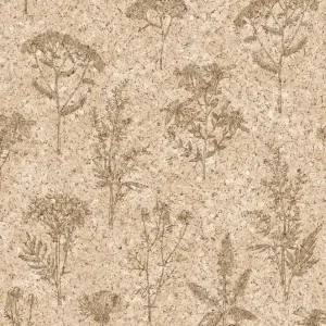 Tapete in beiger Korkoptik mit Blumenmotiv, M78307, Brut, Ugépa Markenprodukt