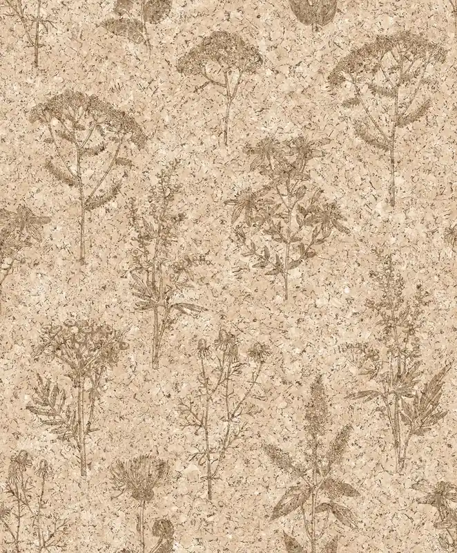 Tapete in beiger Korkoptik mit Blumenmotiv, M78307, Brut, Ugépa Markenprodukt