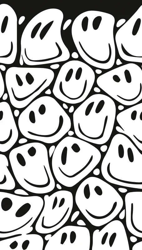 Neuheit Schwarz-weiße Fototapete, Smileys, ML3101 Mural Joung edition Grandeco