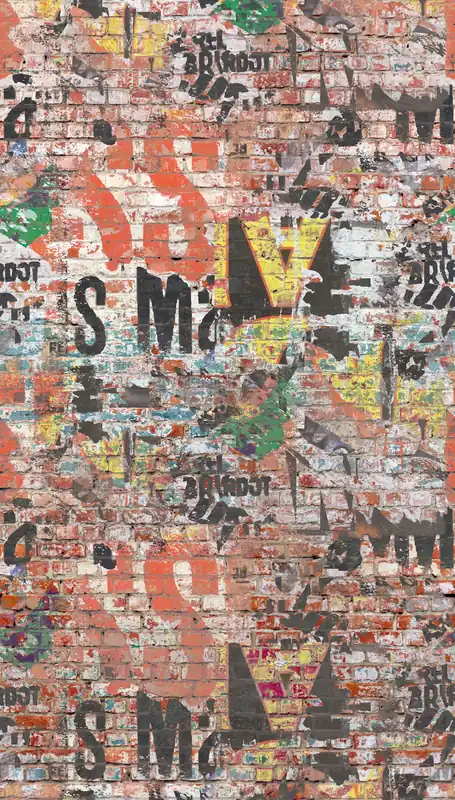 Fototapete, Graffiti auf einer Ziegelwand, ML3801, Mural Young Edition, Grandeco Direktkauf