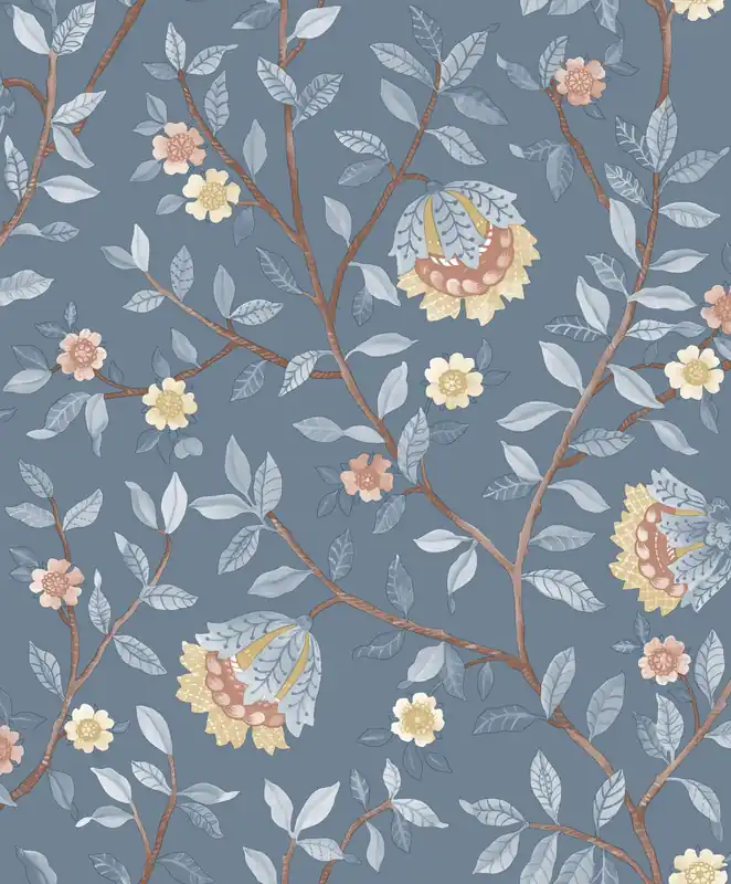 Expressversand Blaue Blumentapete, B19901, Botanique, Ugepa