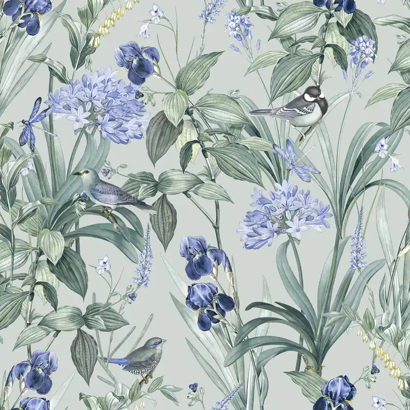 Tapete mit Blumen und Vögeln, M64784D, Botanique, Ugepa Meistverkauft