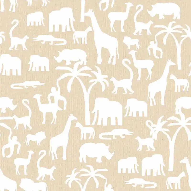 Bestseller Beige Kindertapete mit Tieren aus Afrika, 17133, MiniMe, Cristiana Masi by Parato
