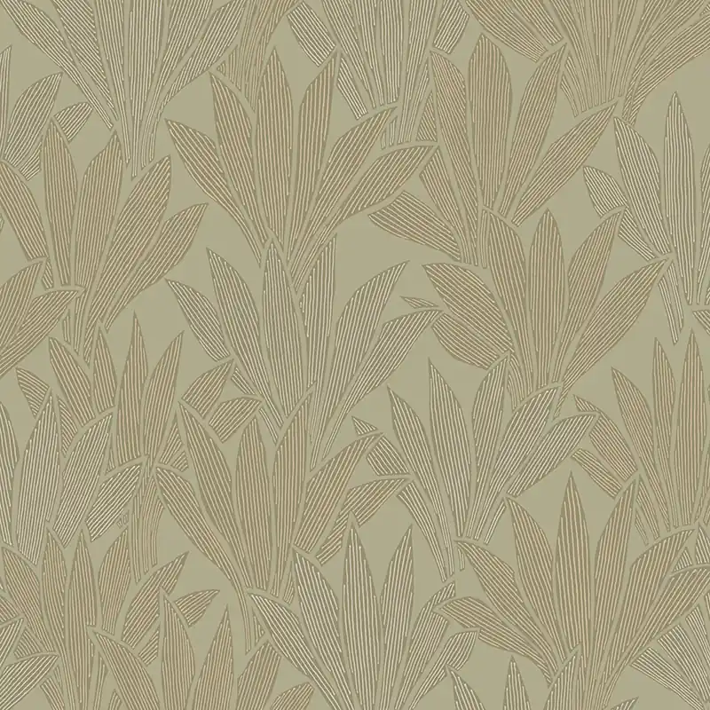 Sale Grünbraune Vliestapete mit Blättern, 340151, Gilded, Eijffinger