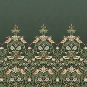 Vlies-Fototapete, grün, Blumen, Vögel, 125310, William Morris At Home Expressversand