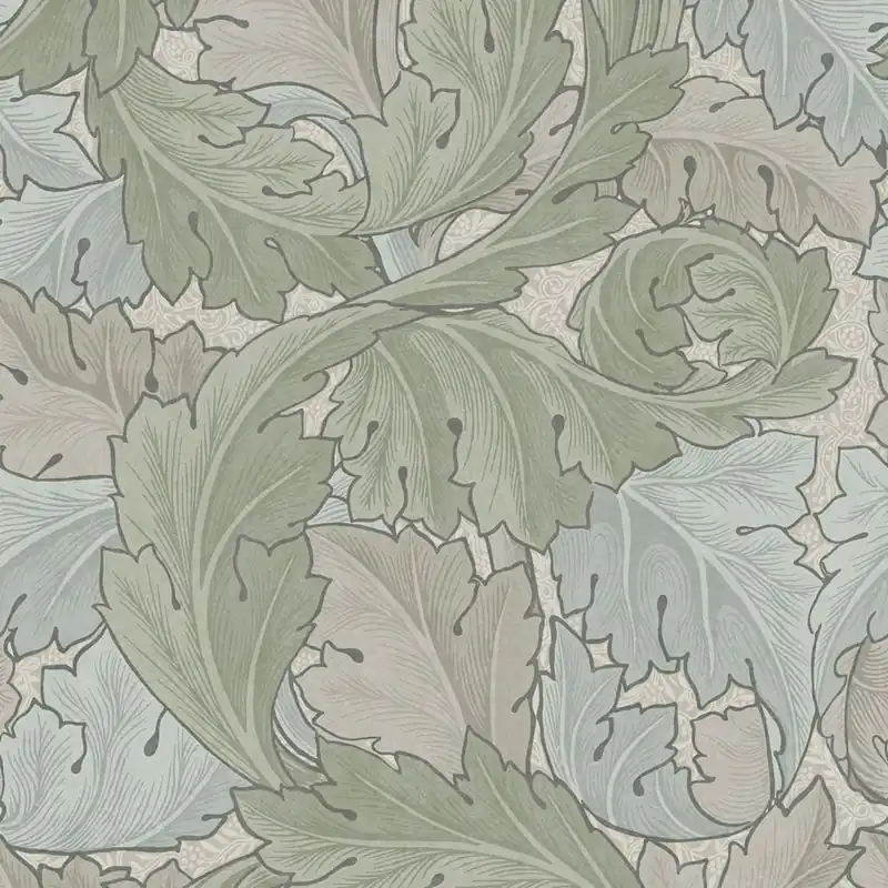Vliestapete, blau-grün, Blätter, 124228, William Morris At Home Schnäppchen