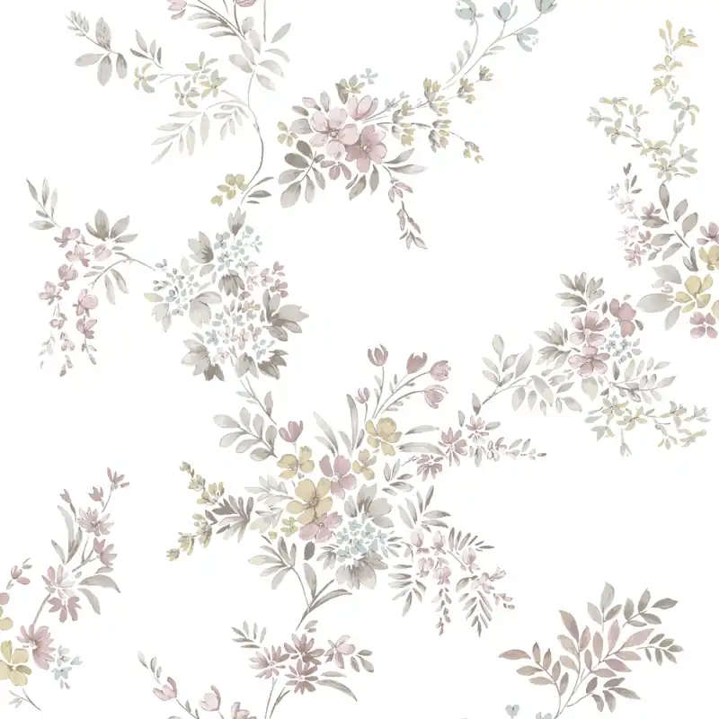 Weiße Vliestapete mit Blumenmuster, 12313, Fiori Country, Parato Top-Angebot
