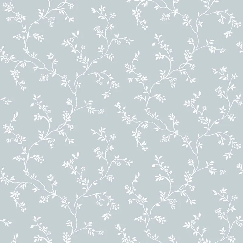 Hellblaue Blumentapete, 12353, Fiori Country, Paratto Echt