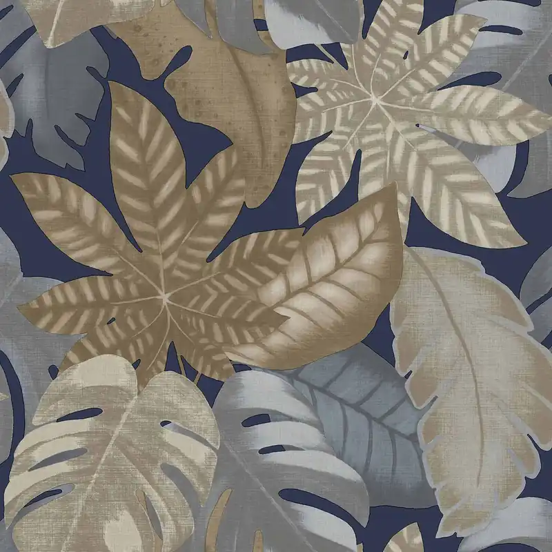 Blaue Vliestapete, tropische Blätter, 26417, Thai, Cristiana Masi by Parato Must-Have