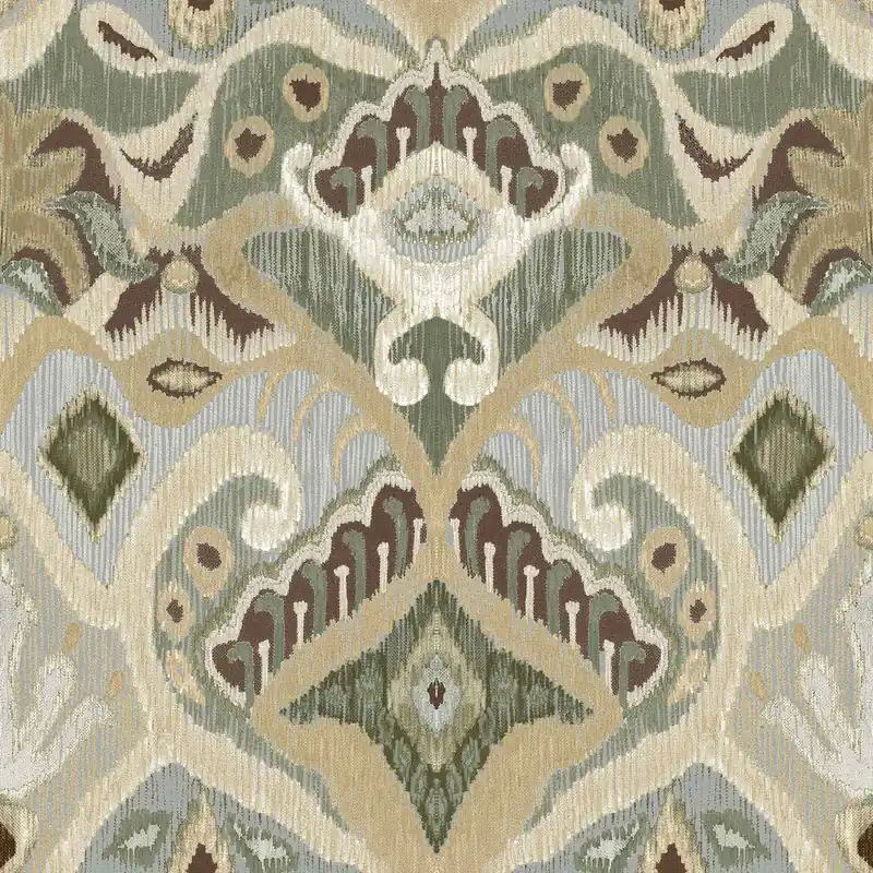 Ausverkauf Grüne Tapete mit Ornamenten, ethnischem Muster, 26425, Thai, Cristiana Masi by Parato