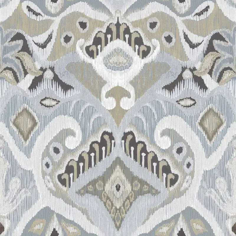 Blaue Tapete mit Ornamenten, ethnischem Muster, 26426, Thai, Cristiana Masi by Parato Solange Der Vorrat Reicht