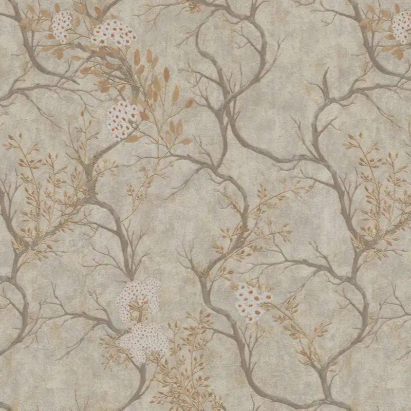 Braune Luxustapete, Zweige, Blüten 72958, Zen, Emiliana Parati Nur Für Kurze Zeit