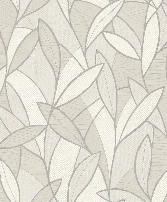 Top-Angebot Grau-silberne Tapete mit Blättern, AL26230, Allure, Decoprint