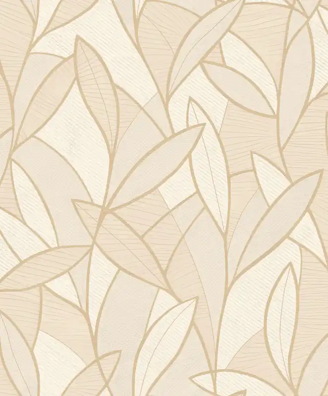 Jetzt Bestellen Beige-goldene Tapete mit Blättern, AL26231, Allure, Decoprint