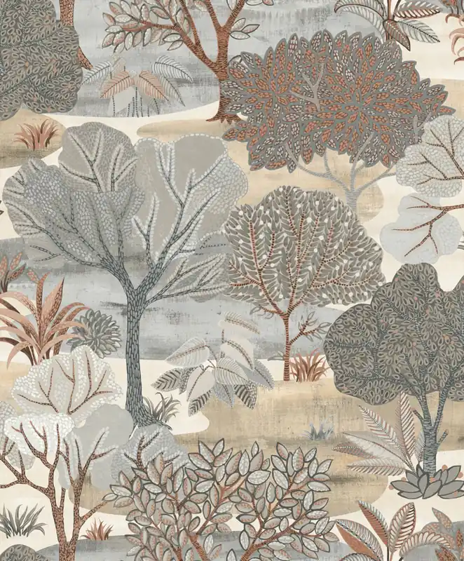 Jetzt Bestellen Graubraune Tapete, Bäume, AL26251, Allure, Decoprint