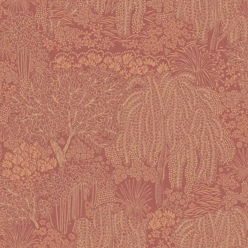Expressversand Weinrot-goldene Tapete, Bäume, Blätter, AL26263, Allure, Decoprint