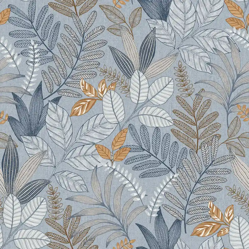 Blaue Tapete mit Blättern, AL26293, Allure, Decoprint Top-Preis