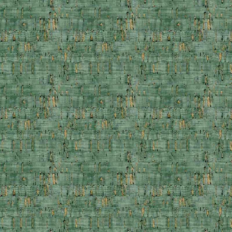 Neuheit Tapete in grün-bronzener Korkoptik, NHW1030, Perla, Decoprint