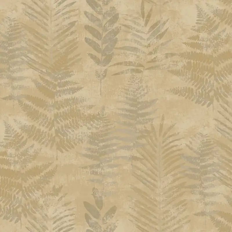 Abverkauf Braune Vliestapete mit Blättern, RE25152, Reflect, Decoprint