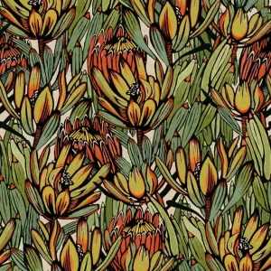 Angebot Orange-grüne florale Vliestapete, BA26032, Brazil, Decoprint