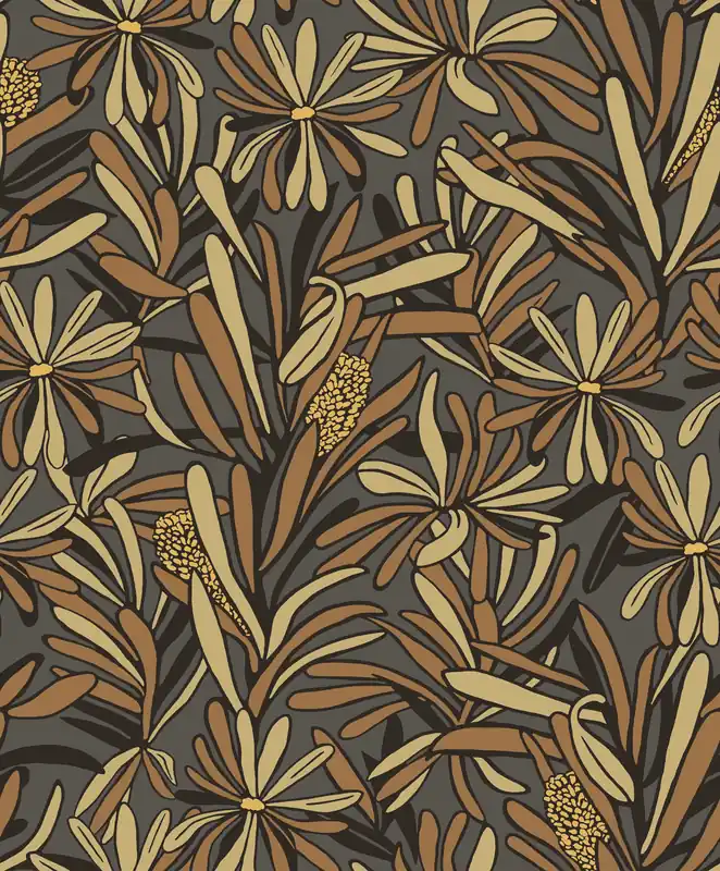 Angebot Graubraune Blumentapete, BA26072, Brazil, Decoprint