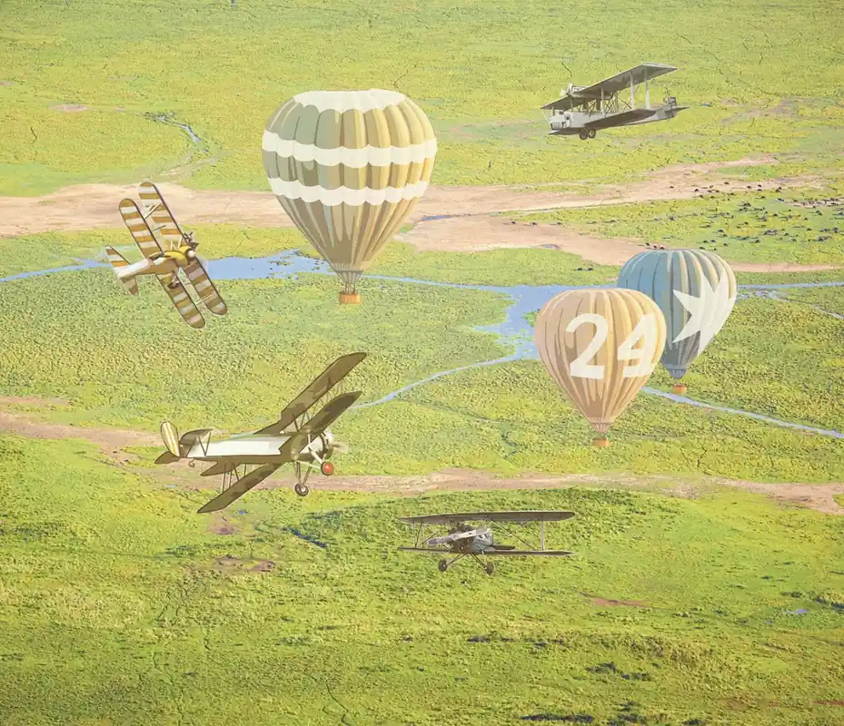 Fototapete Flugzeug und Luftballons 364169, Wallpower Junior, Eijffinger Highlight