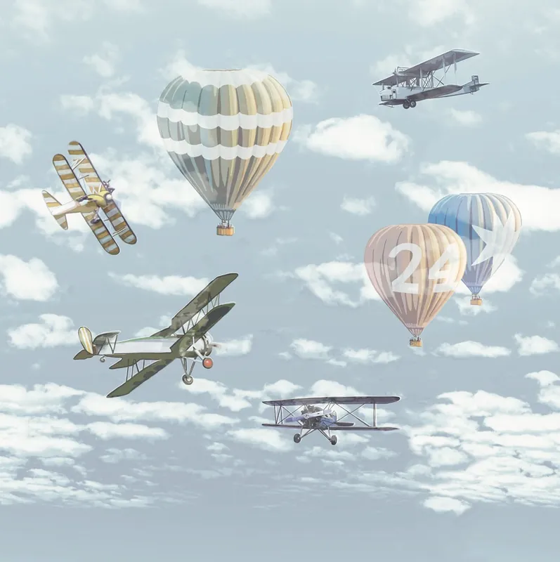 Fototapete - Flugzeuge und Luftballons 364168, Wallpower Junior, Eijffinger Kracherpreis