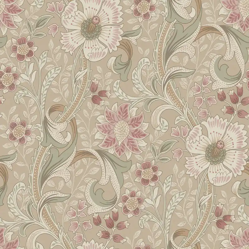 Günstig Vliestapete, braungrau, Blumen, PH3110, Perfect Harmony, Grandeco