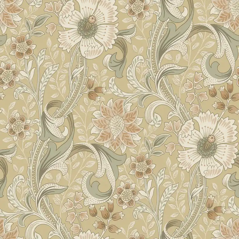Vliestapete, ocker, Blumen, PH3112, Perfect Harmony, Grandeco Preis Gesenkt