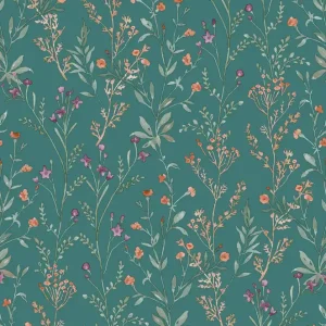 Bestseller Vliestapete, türkis, Blumen, PH3209, Perfect Harmony, Grandeco