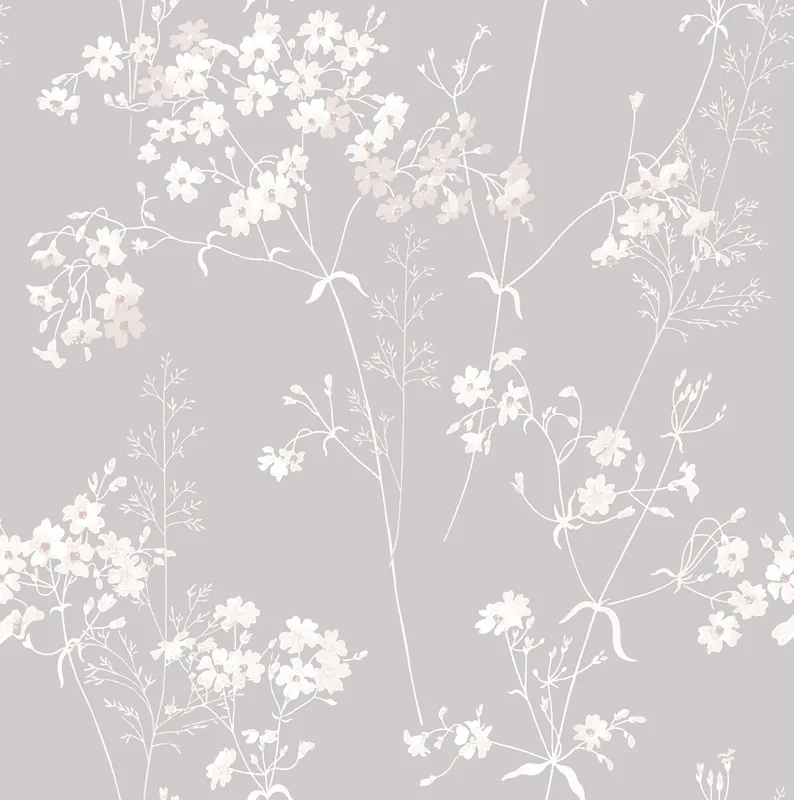 Graue Tapete mit Blumen, 118270, Next Markenprodukt