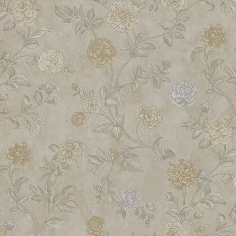 Beige Tapete Blumen, Z66803, Satin Flowers, Zambaiti Parati Preisknaller
