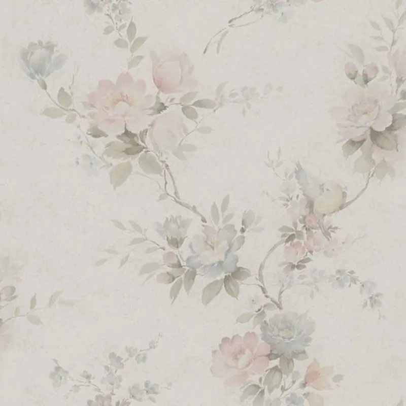 Beige Tapete Blumen, Z66857, Satin Flowers, Zambaiti Parati Zertifiziert