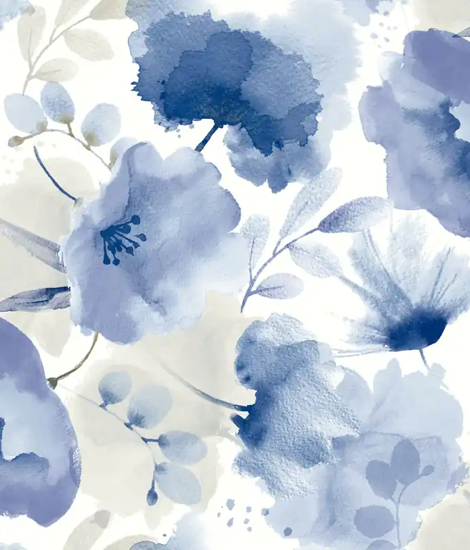 Graublaue florale Vliestapete, BL1773, Blooms Second Edition Resource Library, York Billig